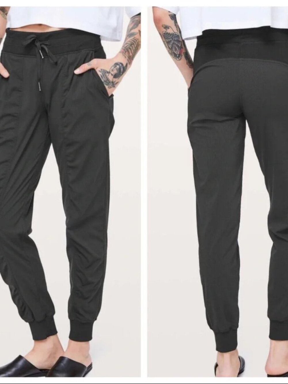 LULULEMON Dance Studio Jogger Pants Womens 14 Black Drawstring Pockets Relaxed